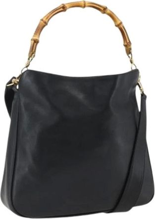 Gucci Pre-owned Handbags, female, Black, Size: ONE SIZE Pre-owned Leather Handbag