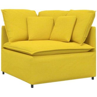 vidaXL Modulo Angolare Divano Modulare con Cuscini Giallo Chiaro 100cm Vidaxl