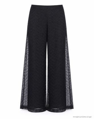Forte_Forte Black Flared Broderie Anglaise Cotton Trousers