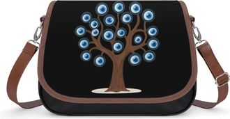 Generic Evil Eye Tree Small Womens Crossbody Bags Shoulder Handbag with Adjustable Strap for Travel