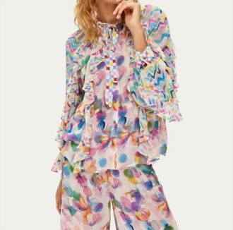 Me369 Holly Ruffle Shirt In Fairy Dust