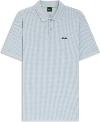 BOSS Cotton-piqu&eacute; polo shirt with all-over print