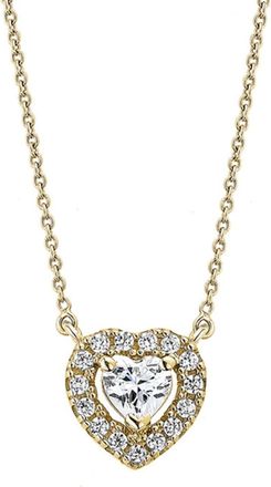Created Brilliance Tessa Yellow Gold Heart Lab Grown Diamond Necklet