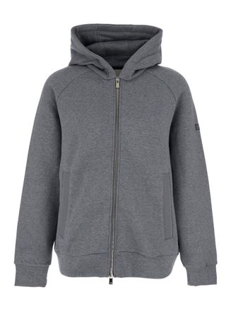 Tatras Baccaro Grey Sweatshirt With Hood And Logo Patch On The Sleeve In Cotton Man