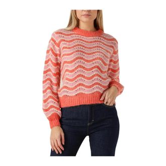 Y.A.S Yasemani LS Knit Pullover S. - Dames - Ronde hals truien - Veelkleurig - M - Wol - Truien & Vesten