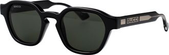 Gucci Mens Sunglasses Gg1730s Black Crystal Grey Resin Black-Crystal-Grey Black/crystal/grey