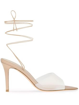 Gianvito Rossi Skye 85mm point-toe sandals - women - Thermoplastic Polyurethane (TPU)/Lambskin/Leather/Leather - 36 - Neutrals
