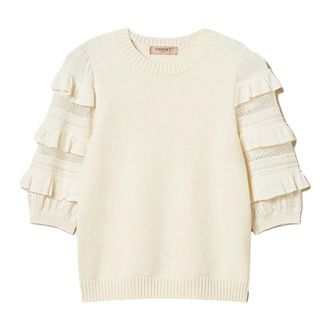 Twinset Dames, Truien, Wit, Maat: M