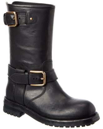 Dolce & Gabbana Dg Logo Leather Biker Boot
