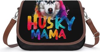 Generic Siberian Husky Dog Mama Crossbody Bags for Women Shoulder Messenger Bag Purse Handbags