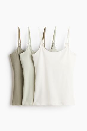 H&M MAMA 3er-Pack Stilltops - Green