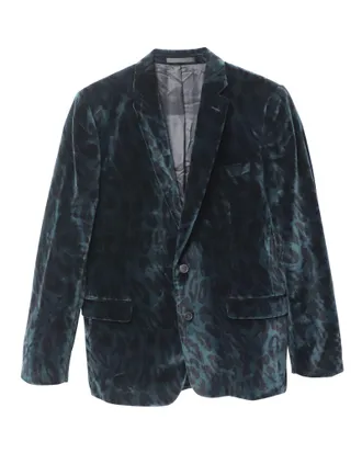 Versace Animal Print Blazer in Green Velvet