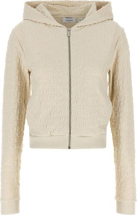 Off-white Beige Logo Hood Sweatshirt
