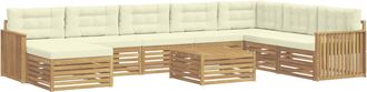 vidaXL Conjunto De Sof&aacute;s De Exterior 9 Uds. Blanco Y Crema Vidaxl