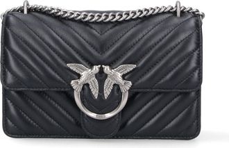 Pinko Structured Black Handbag With Versatile Carrying Options