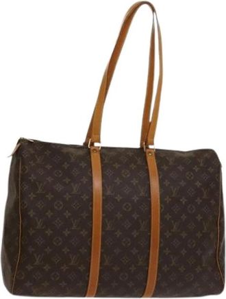Louis Vuitton Tweedehands Canvas Louis Vuitton tassen - Dames - Vintage Weekendtas - Bruin - ONE Size - Leer - Vintage