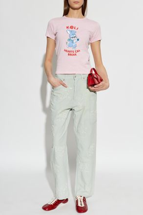 Kenzo T-shirt With Print, Womens, Pink