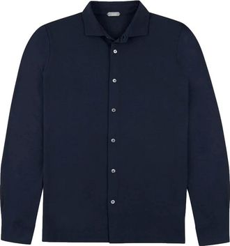 Zanone Ice Cotton Shirt - Heren - Casual Overhemden - Blauw - M - Katoen - Overhemden