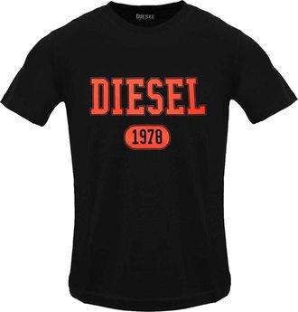 Diesel Heren Kaviaar Logo T-Shirt (Zwart)