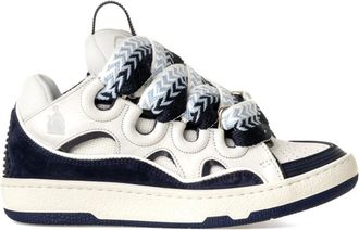 Lanvin Sneakers, male, White, 2 UK, White Curb Leather Trainers