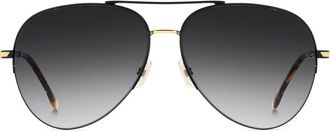Victoria Beckham Pilot 62mm Aviator Sunglasses in Black Gold/Dark Grey Sf at Nordstrom