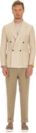 Tagliatore Double-Breasted Jacket Linen-Viscose-Cotton Weston Model