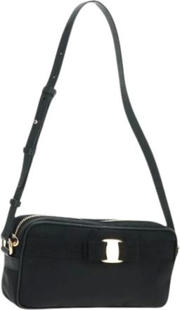 Ferragamo Pre-owned Cross Body Bags, female, Black, Size: ONE SIZE Pre-owned Nylon Crossbody Bag