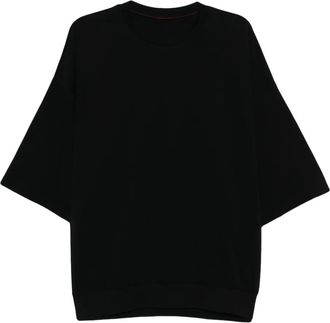 Devoa T-shirt in cotone - Nero