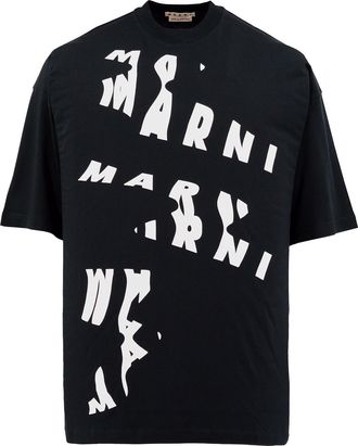 Marni Mens Scanned Logo T-Shirt In Black