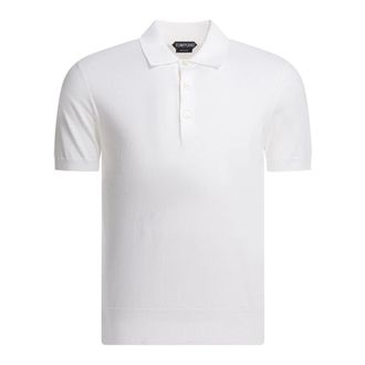 Tom Ford Polo Shirts, male, White, L, Pure Cotton Polo
