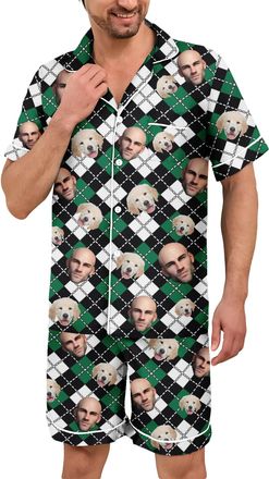 Generic Custom Personalized Funny Pajamas Set with Face for Women Men Customized Photo Sleepwear Sets (UK, Alpha, L, Regular, Regular, 11)