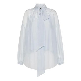 Seventy Shirts, female, Blue, Size: S Camicia in voile di seta