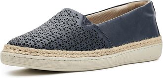 Trotters Accent Perf Womens Flat Shoes Navy : 10.5 M (B), Leather