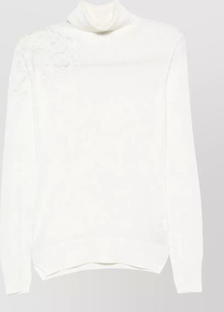 Ermanno Scervino virgin wool lace panel turtleneck sweater
