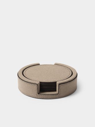 Pinetti Set of 6 Leather Round Coasters