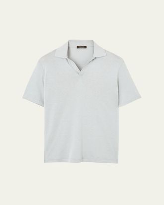 Loro Piana Mens Mazzorbo Silk and Cotton Polo Shirt