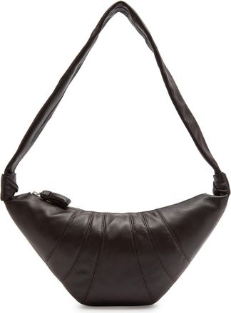 Christophe Lemaire Croissant Medium Grained Leather Shoulder bag - Chocolate - One Size