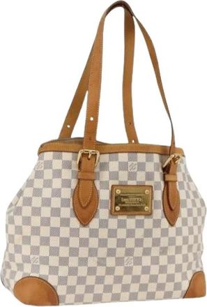 Louis Vuitton Pre-owned Handbags, female, White, Size: ONE SIZE Pre-owned Vintage Damier Azur Tote Bag