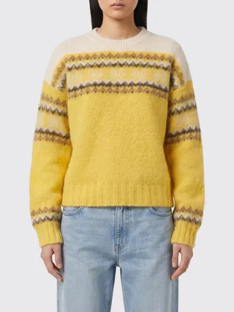Ganni Maglia girocollo in lana jacquard con motivo astratto