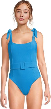 Beach Riot Sydney Swimsuits Womens Riviera Blue Belted One-Piece RED336
