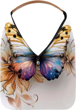 Generic Butterfly Floral Painting Reusable Lightweight Grocery Bags - Foldable Into Compact Pouch, Washable & Sturdy, Multipurpose for Shopping and Travel