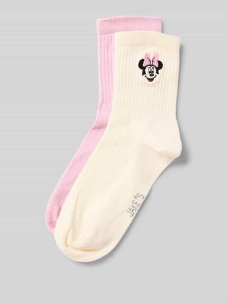 Jake*s Casual Socken mit Motiv-Stitching im 2er-Pack in Offwhite, Gr&ouml;&szlig;e 35-38