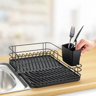 WENKO Dekoracja-domu Modello Contemporaneo Scolapiatti Nero 31 Cm