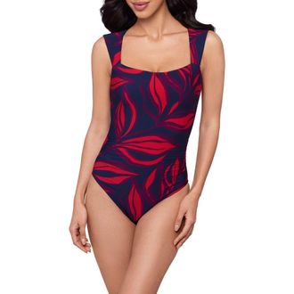 Magic Suit By Miraclesuit Wren Rossobleu One-Piece Swimsuit in Blue Multi at Nordstrom, Size 12