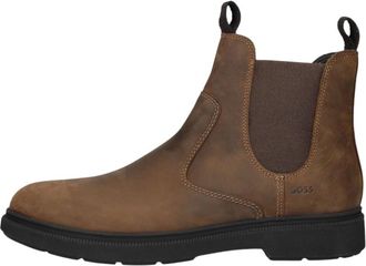 HUGO BOSS Ferling Chelsea Laarzen - Heren - Schoenen - Bruin - Maat: 44 EU Leer