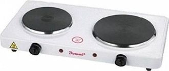 Trade Shop Trade Shop - Domat Dmt-8001 Cocina Electrica Plancha Doble Cocina Camping