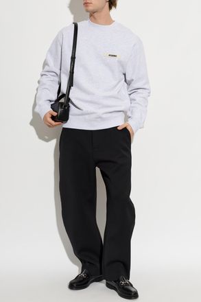 Jacquemus Sweatshirt With Logo Patch, Mens, Grey