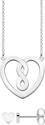 Thomas Sabo Ketting en Oorbellen Hart Set 0561-001-21-L42V - unisex - Kettingen - Grijs - ONE Size - Accessoires