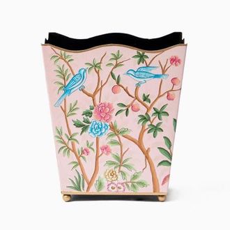 Mrs. Alice Chinoiserie Tole Waste Paper Bin in Pink at Nordstrom