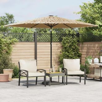 Berkfield Home Garden Parasol with Steel Pole Brown 288x288x225 cm | Size: 288 x 288 x 225 cm